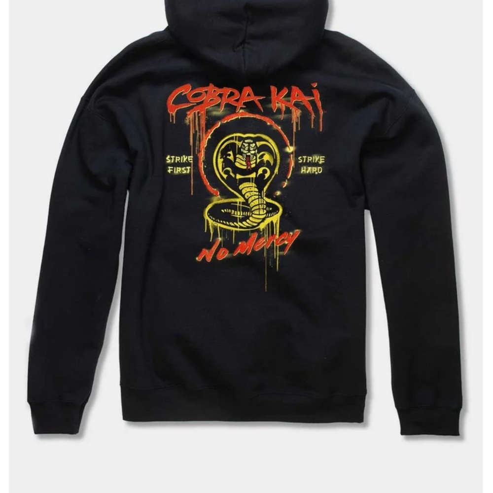 Cobra Kai Black Hoodie with Bold Graphics- from TILLYS- Large- NWOT